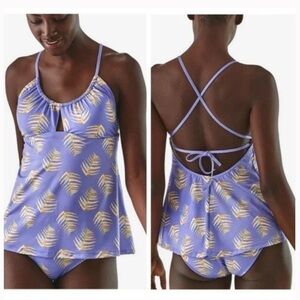 NWOT Patagonia Hearts Of Palm Glassy Dawn Tankini 2 Piece Bikini Swimsuit size S